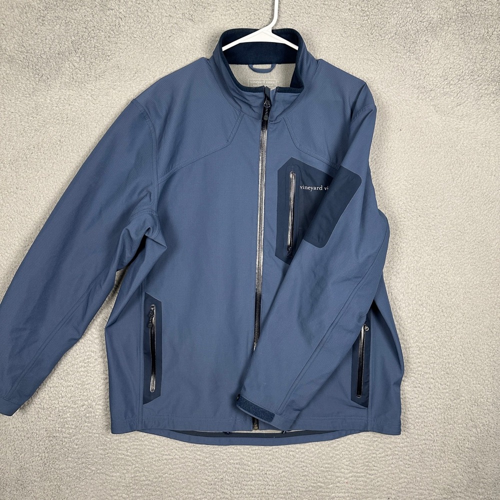 Vineyard Vines Softshell Jacket Mens XL Performance Blue Full Zip Windbreaker